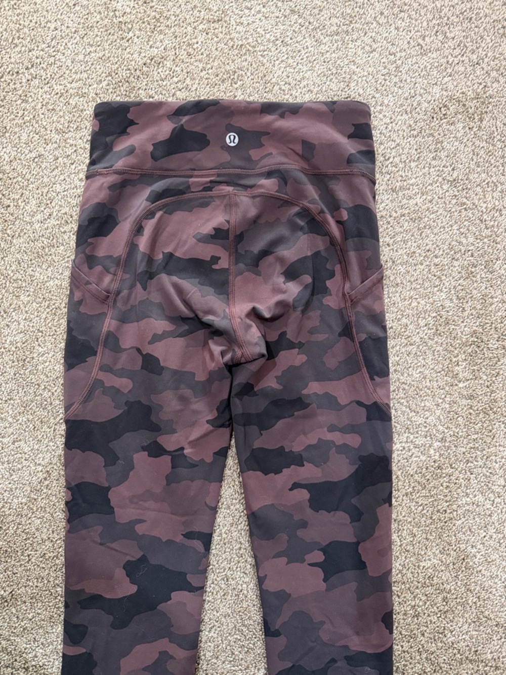lululemon athletica Camouflage Leggings in Burgundy and Black